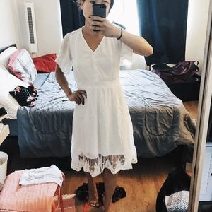 White picnic summer dress